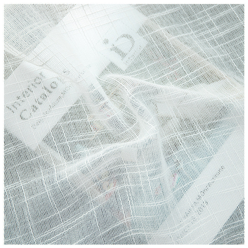 Big Belly Hemp Gauze Blackout Curtains Simple White Screens Living Room Balcony Bay Window