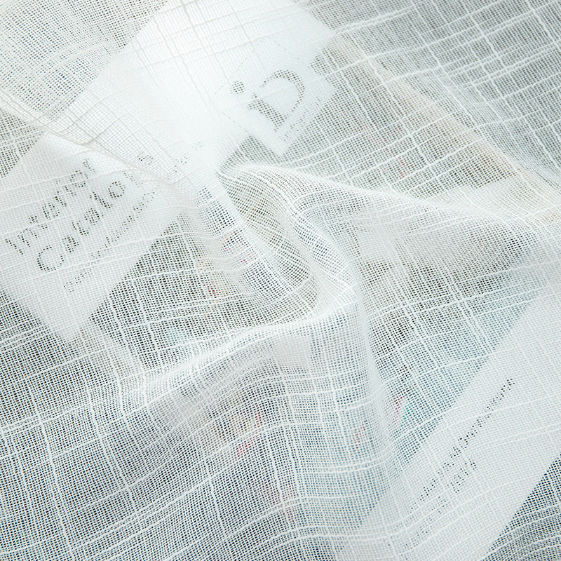 Big Belly Hemp Gauze Blackout Curtains Simple White Screens Living Room Balcony Bay Window